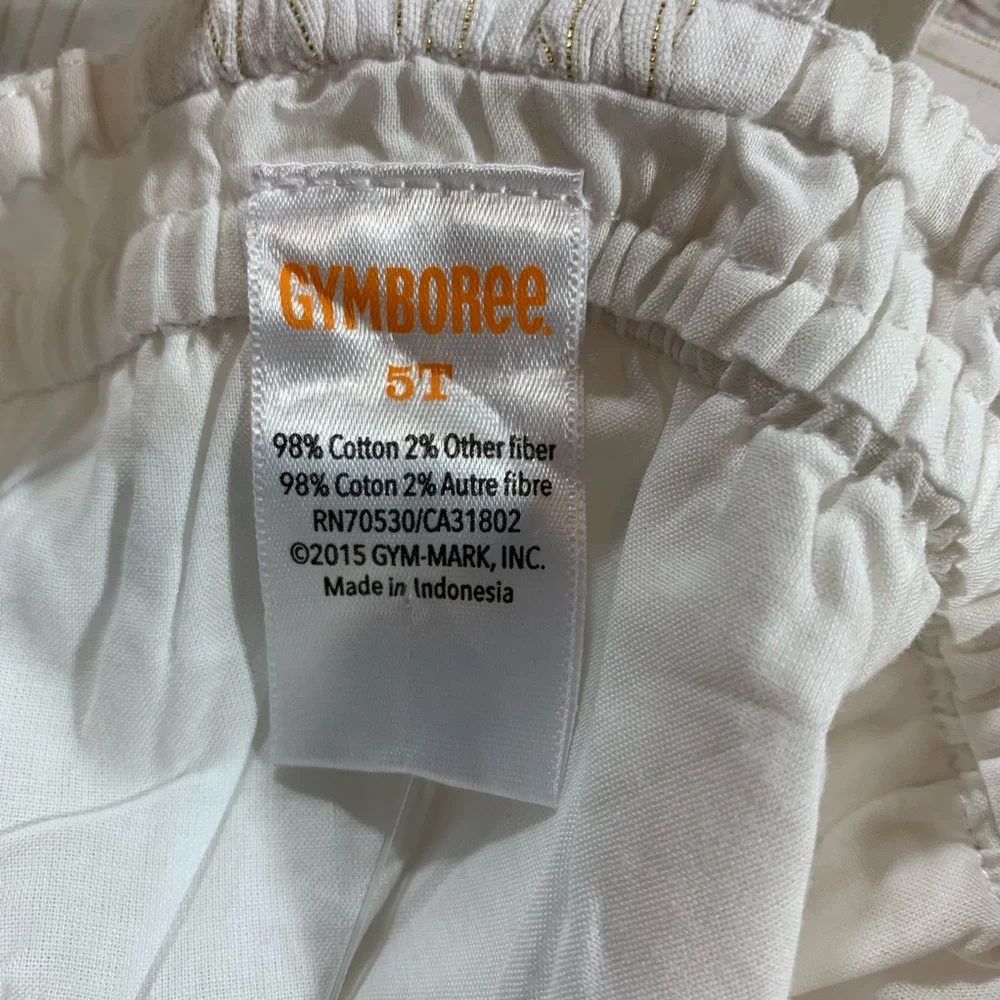 Gymboree white sundress‎ metallic stripe 5T New